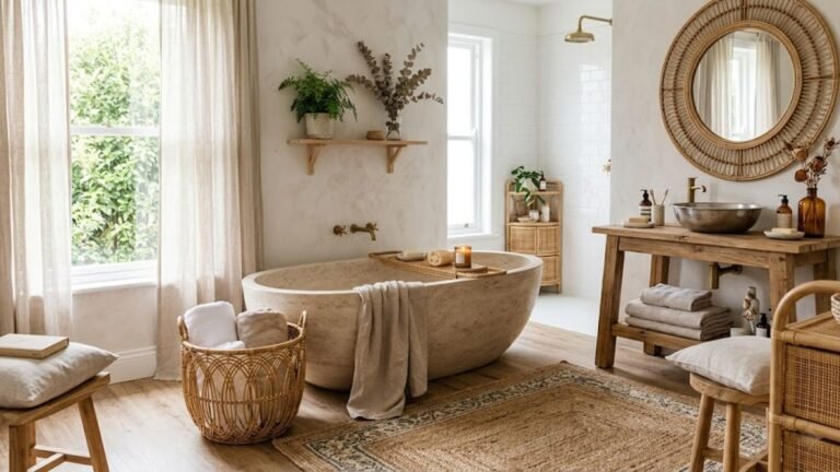 Linen and Rattan Bathroom Ideas That Turn Any Bathroom Into a Home Spa