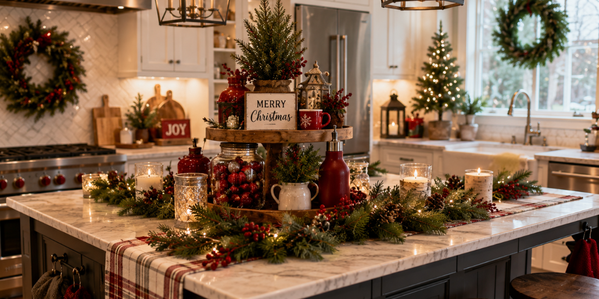 15 Christmas Kitchen Island Decor Ideas for Holiday Style