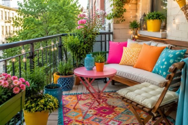 Colorful Balcony Decor Ideas for Small Spaces and Dopamine Boost