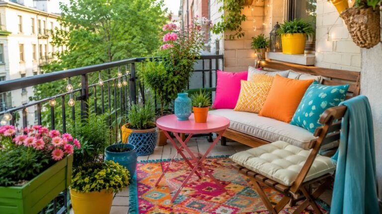 Colorful Balcony Decor Ideas for Small Spaces and Dopamine Boost