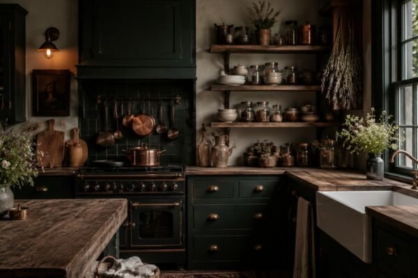 Dark Cottagecore Kitchen Ideas for Moody Rustic Style