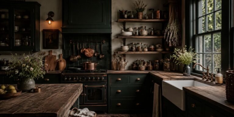 Dark Cottagecore Kitchen Ideas for Moody Rustic Style