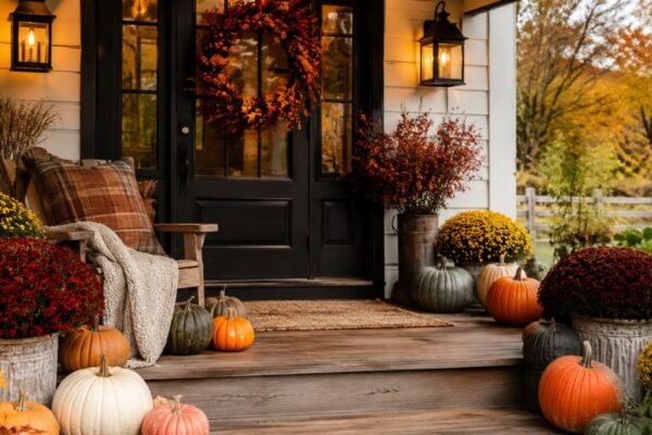 Farmhouse Fall Front Porch Ideas for Seasonal Curb Appeal
