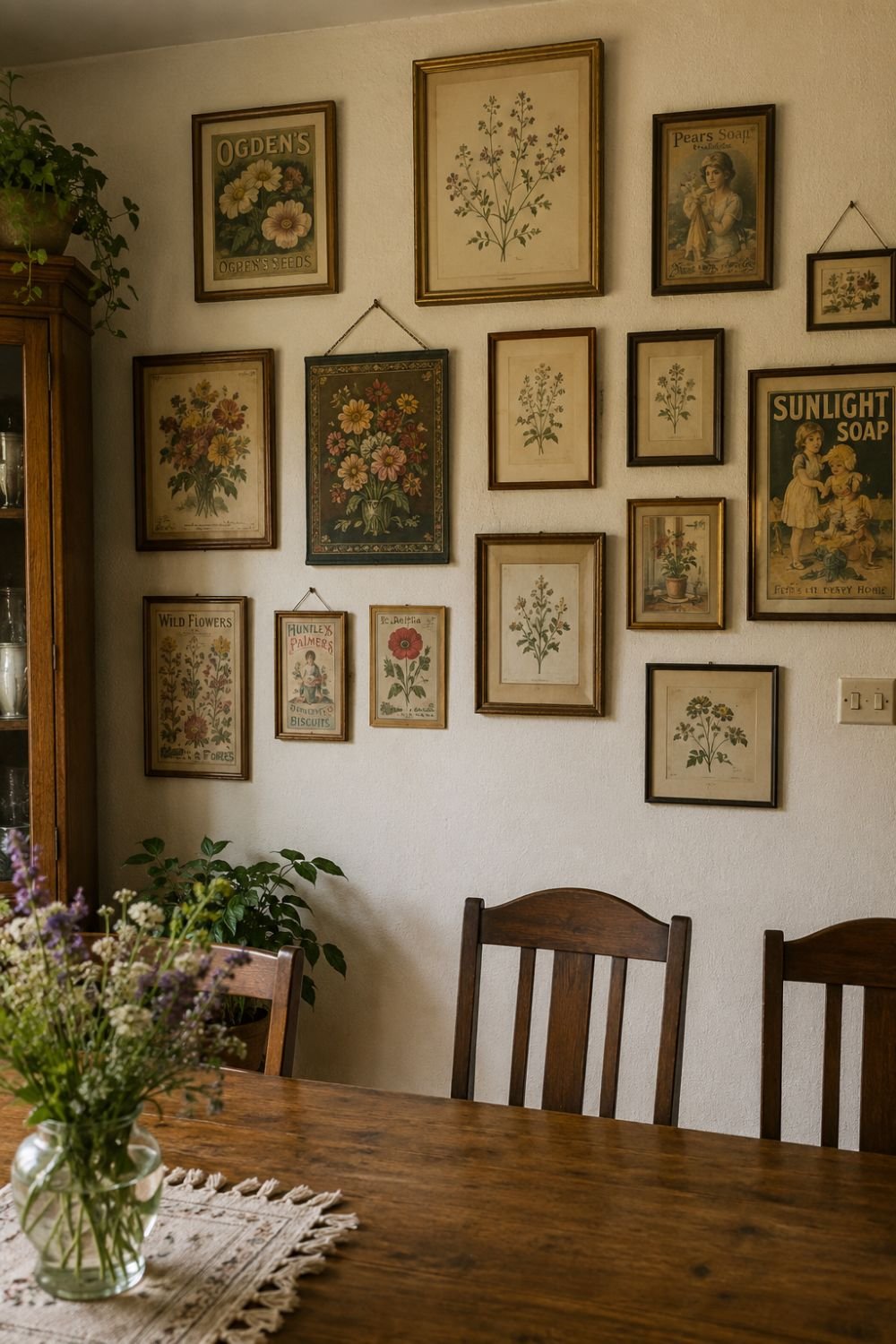 Grandmacore dining rooms celebrate displayed collections.