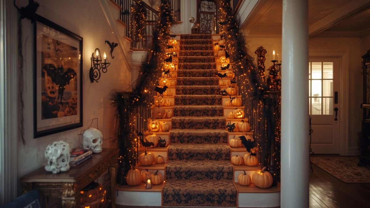 Halloween Staircase Decor Ideas for Elegant Spooky Style