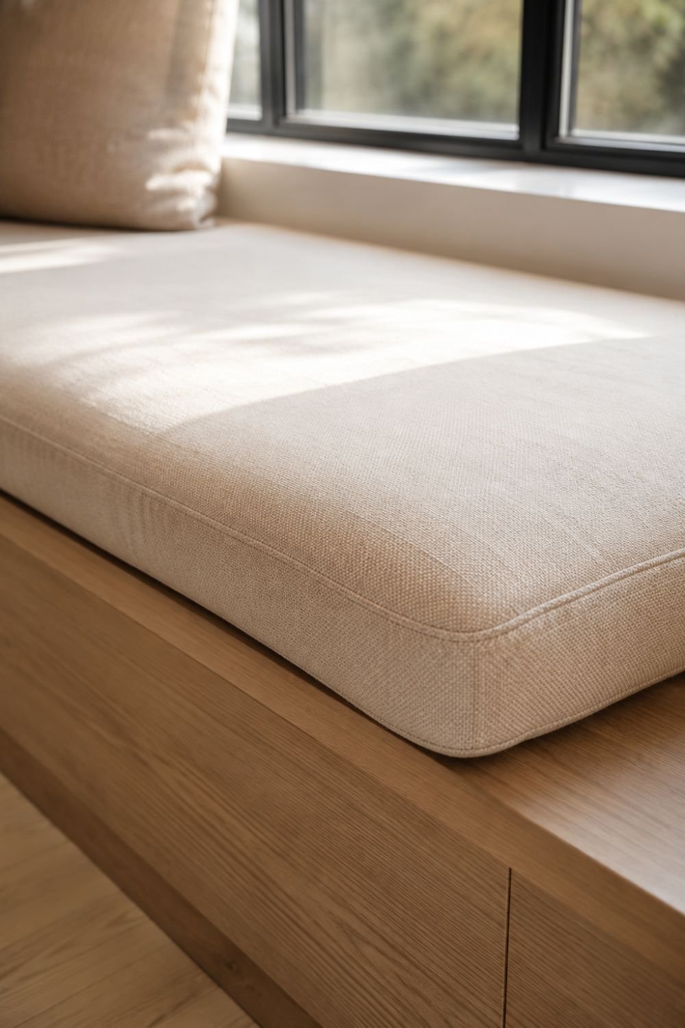 soft cushion reading nook window bench