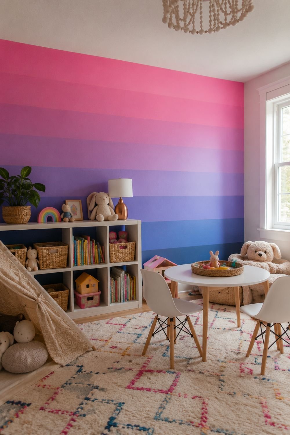 If one bold color isn't enough, try rainbow.