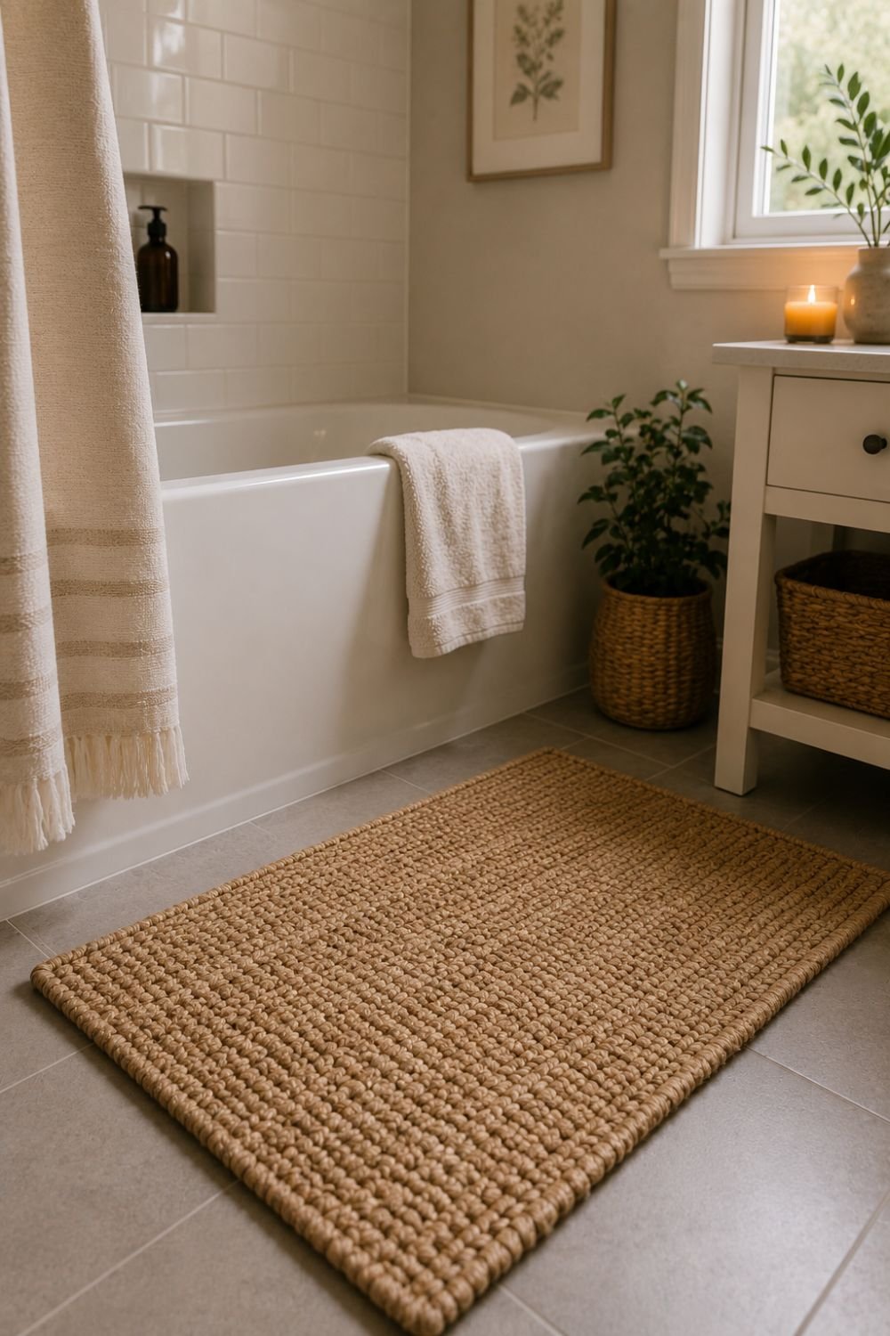 woven bath mat guest bathroom