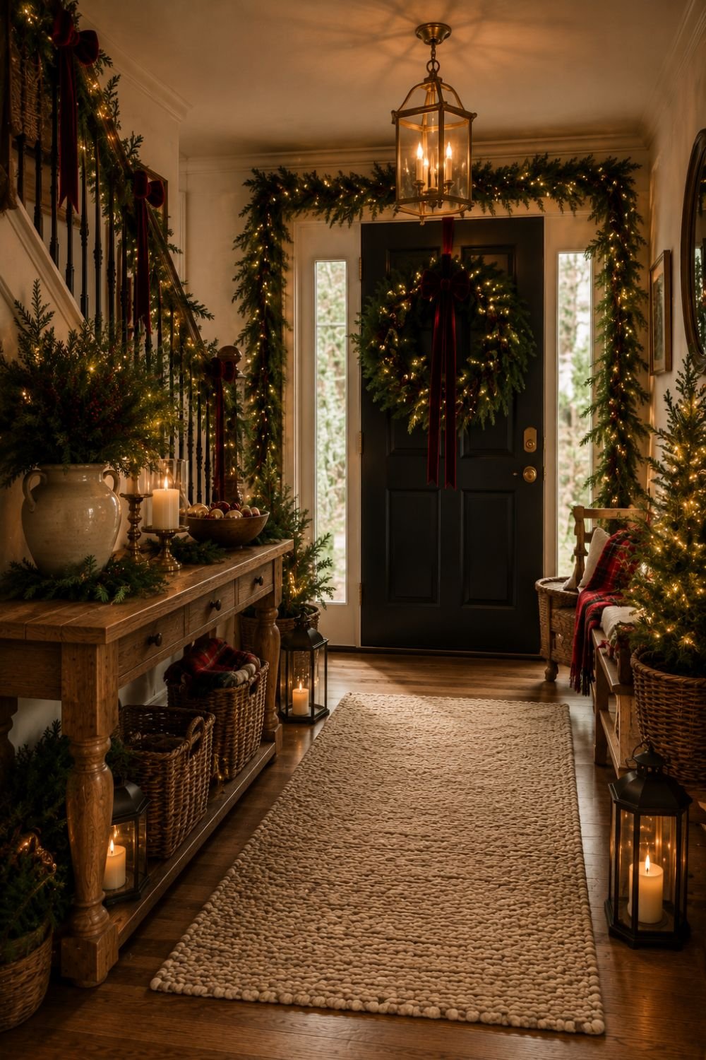 christmas entryway decor ideas full styled view