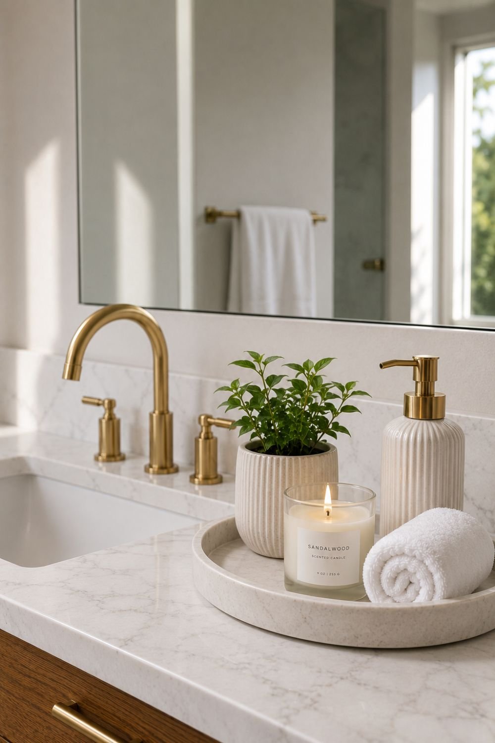 edited counter bathroom counter decor idea