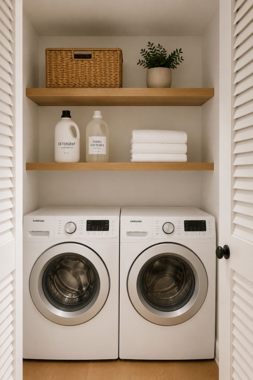 edited shelf tiny laundry closet idea