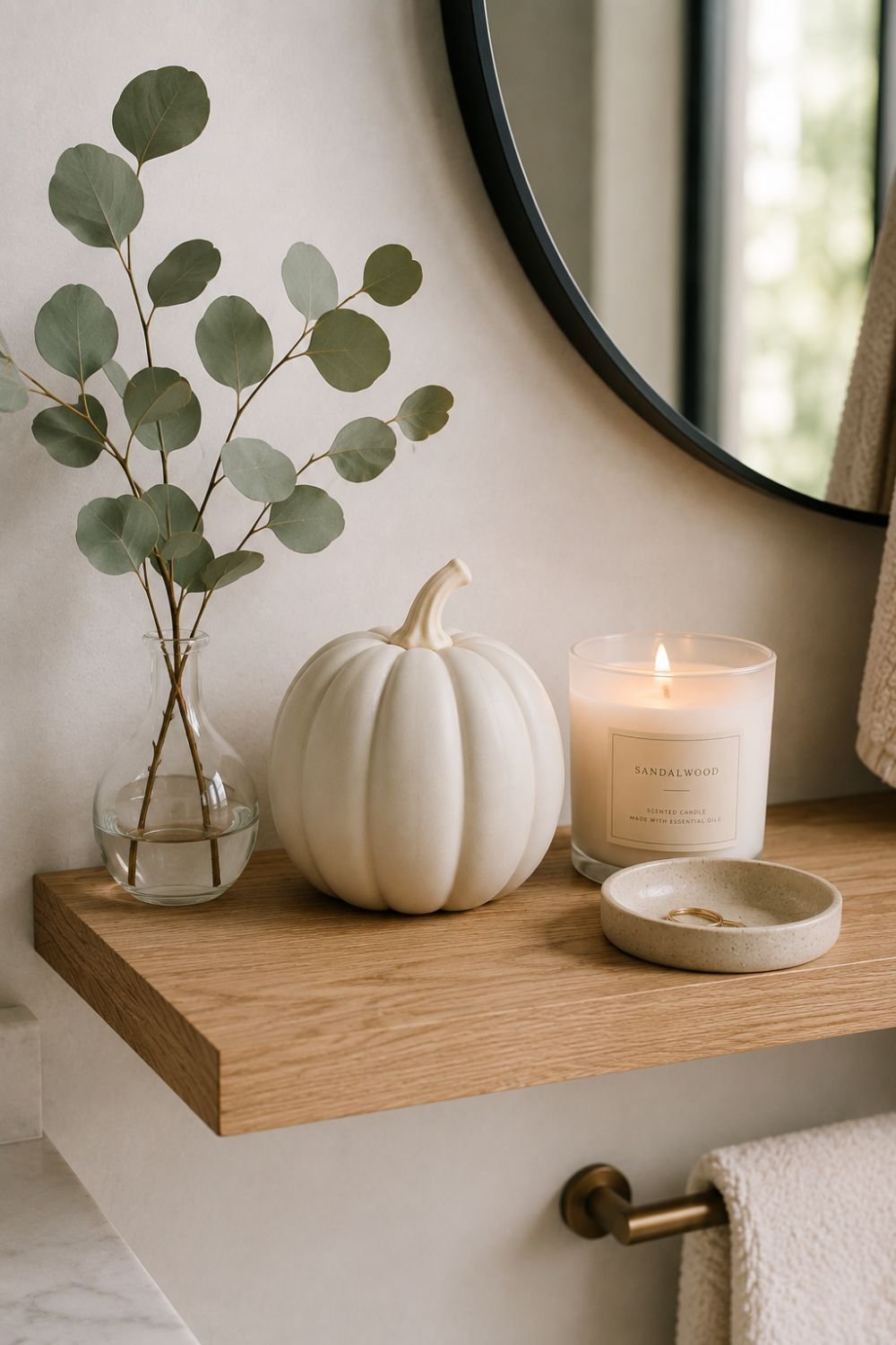 matte pumpkin bathroom decor idea