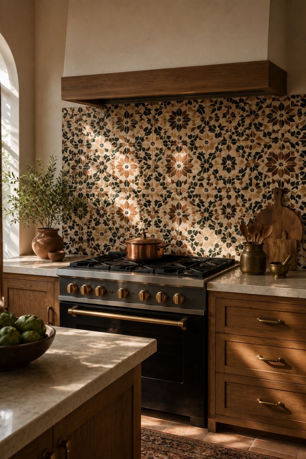 Moroccan pattern statement tile idea
