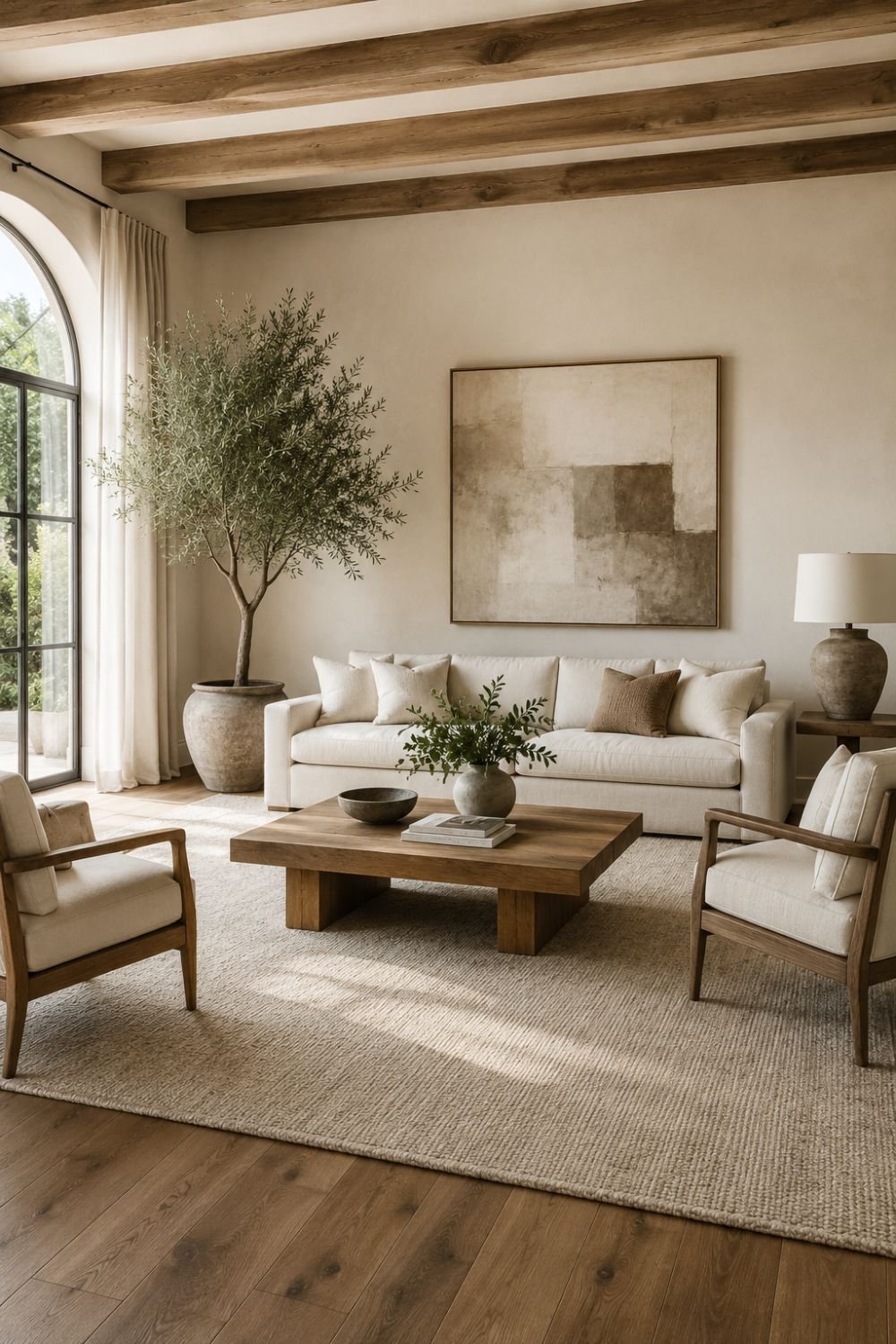  anchoring rug living room layout idea