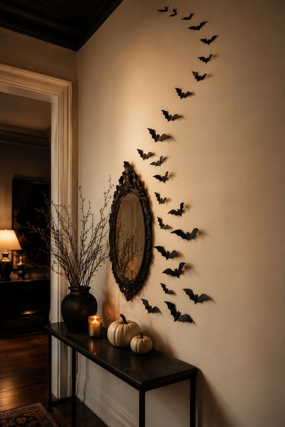  bats halloween entryway decor idea
