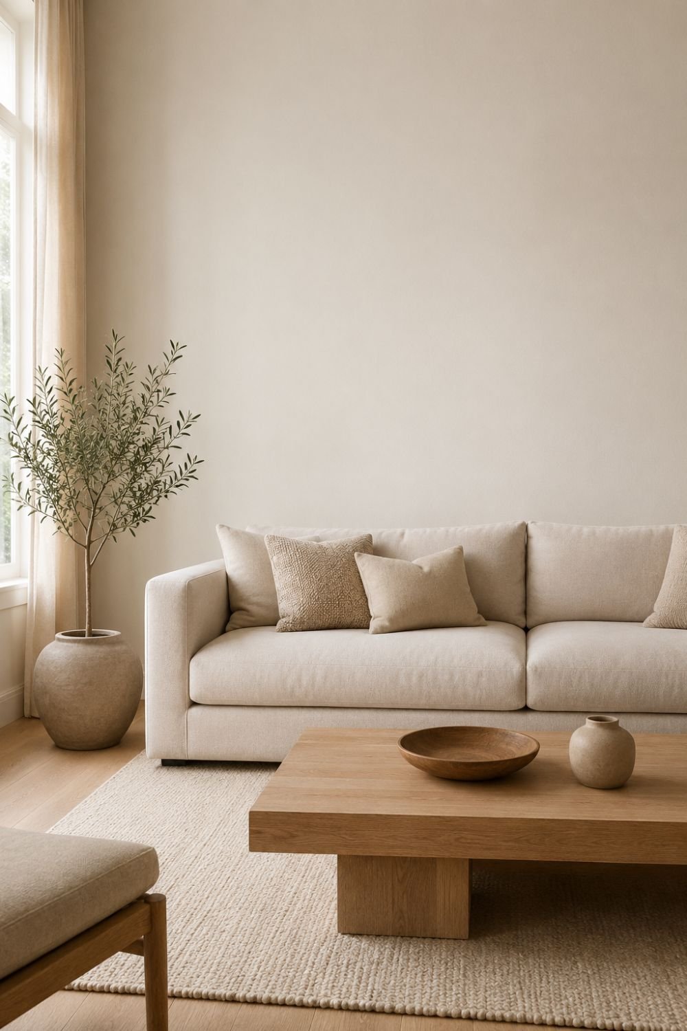 blank wall living room wall decor idea