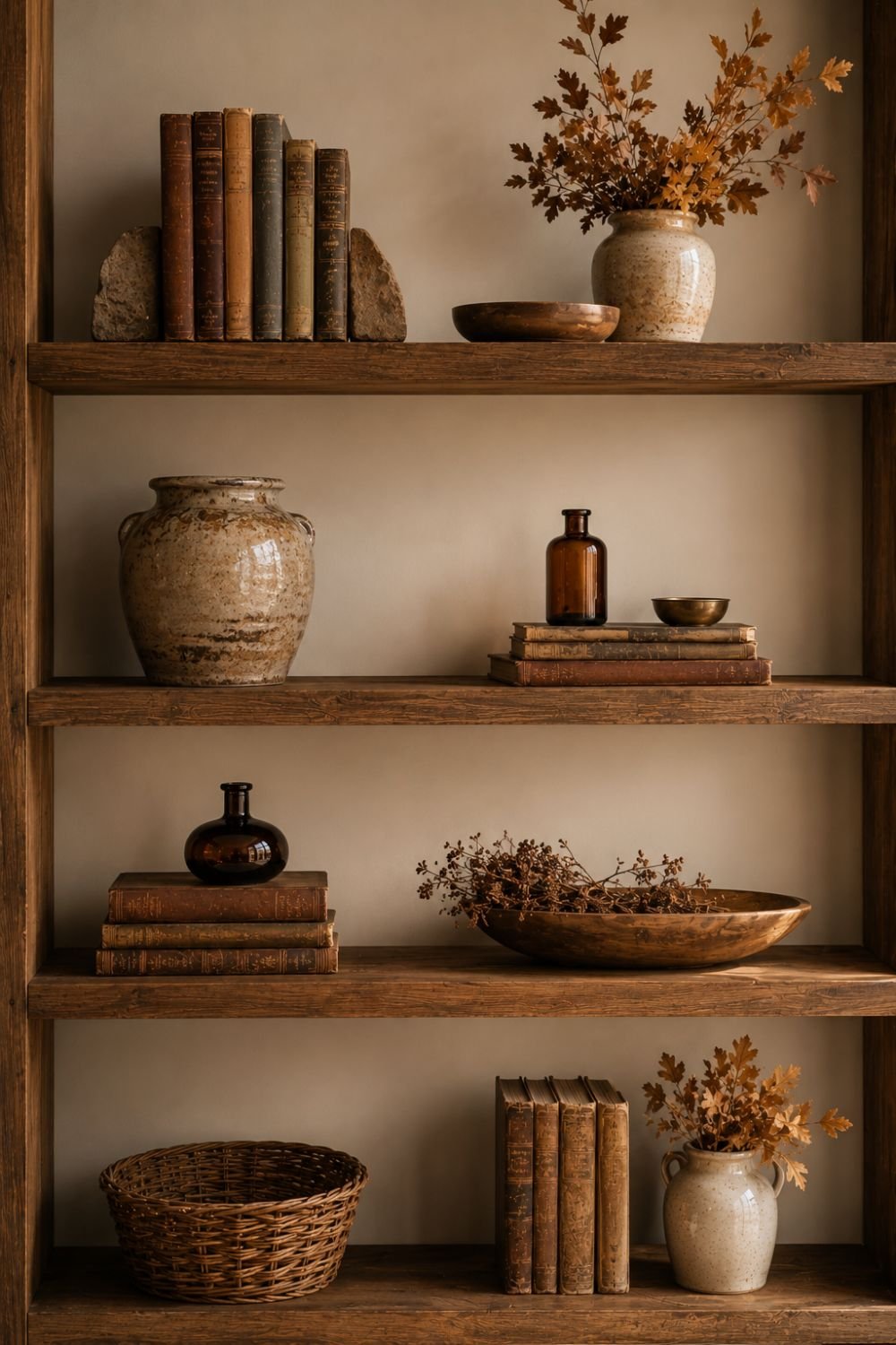  breathing room fall shelf styling idea