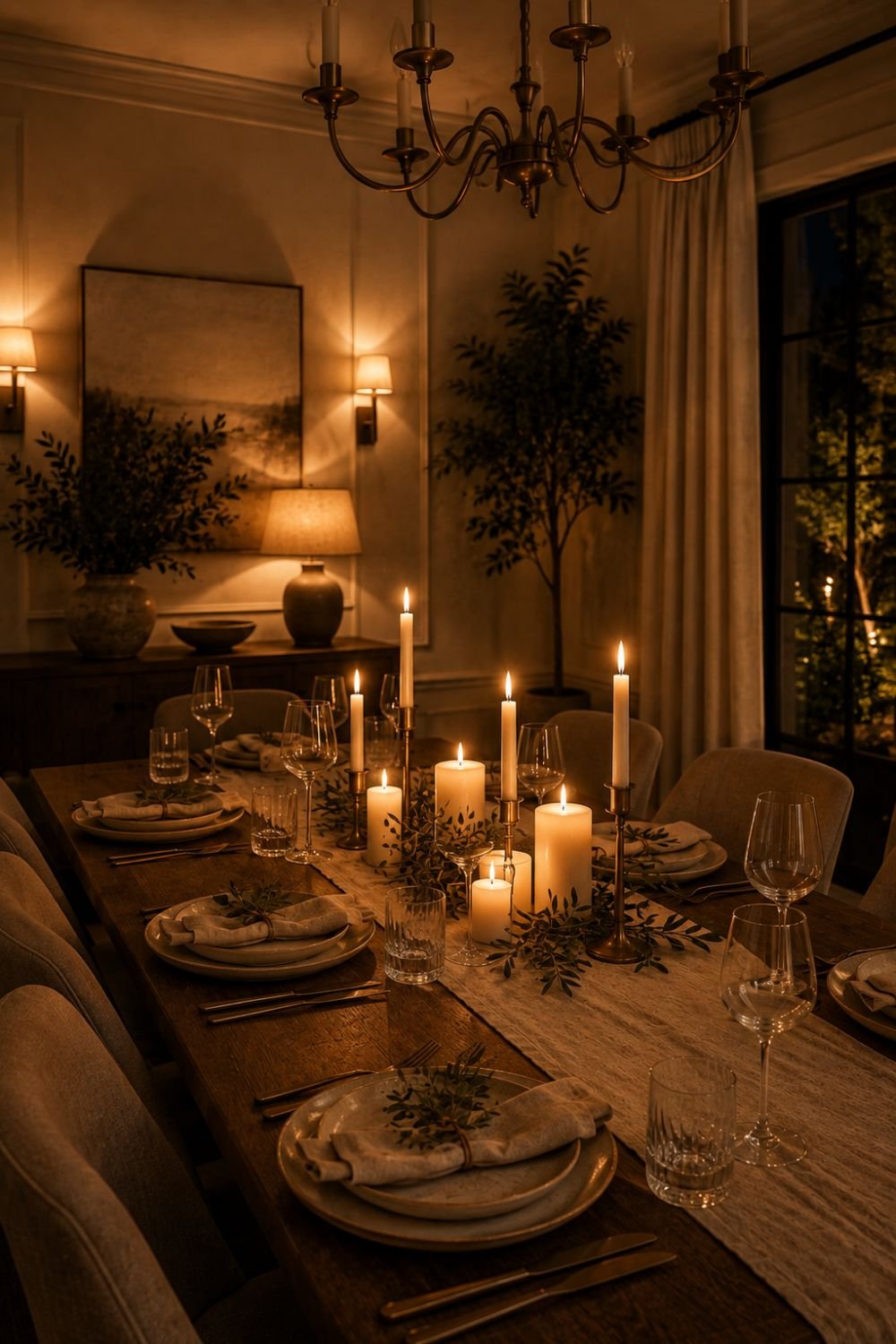 candles dining room decor idea