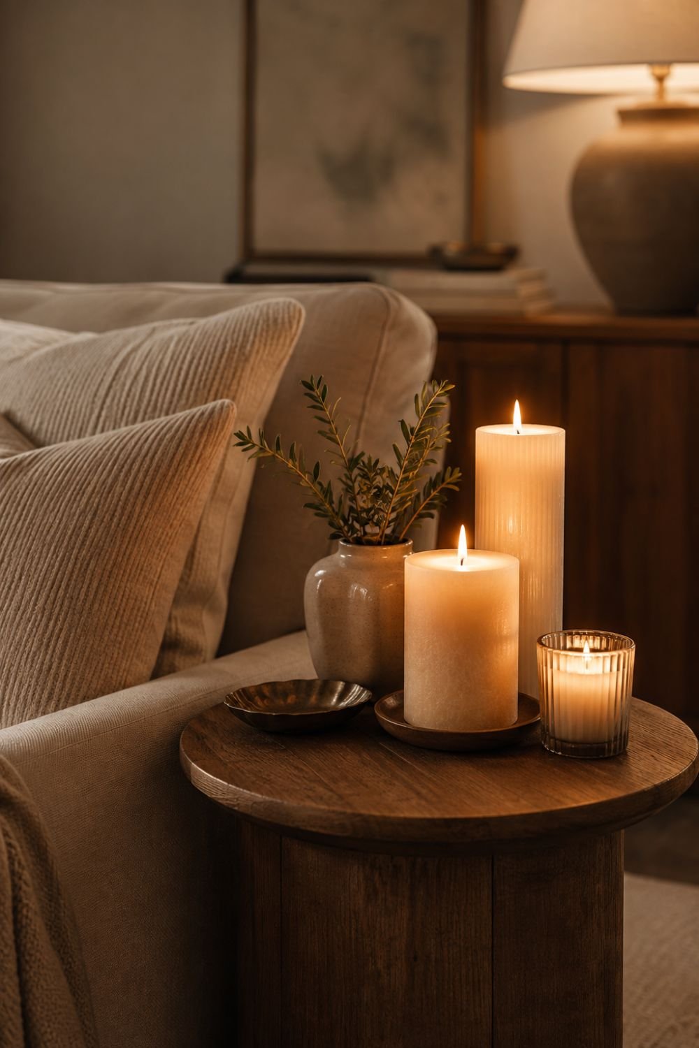  candles layered comfort decor idea