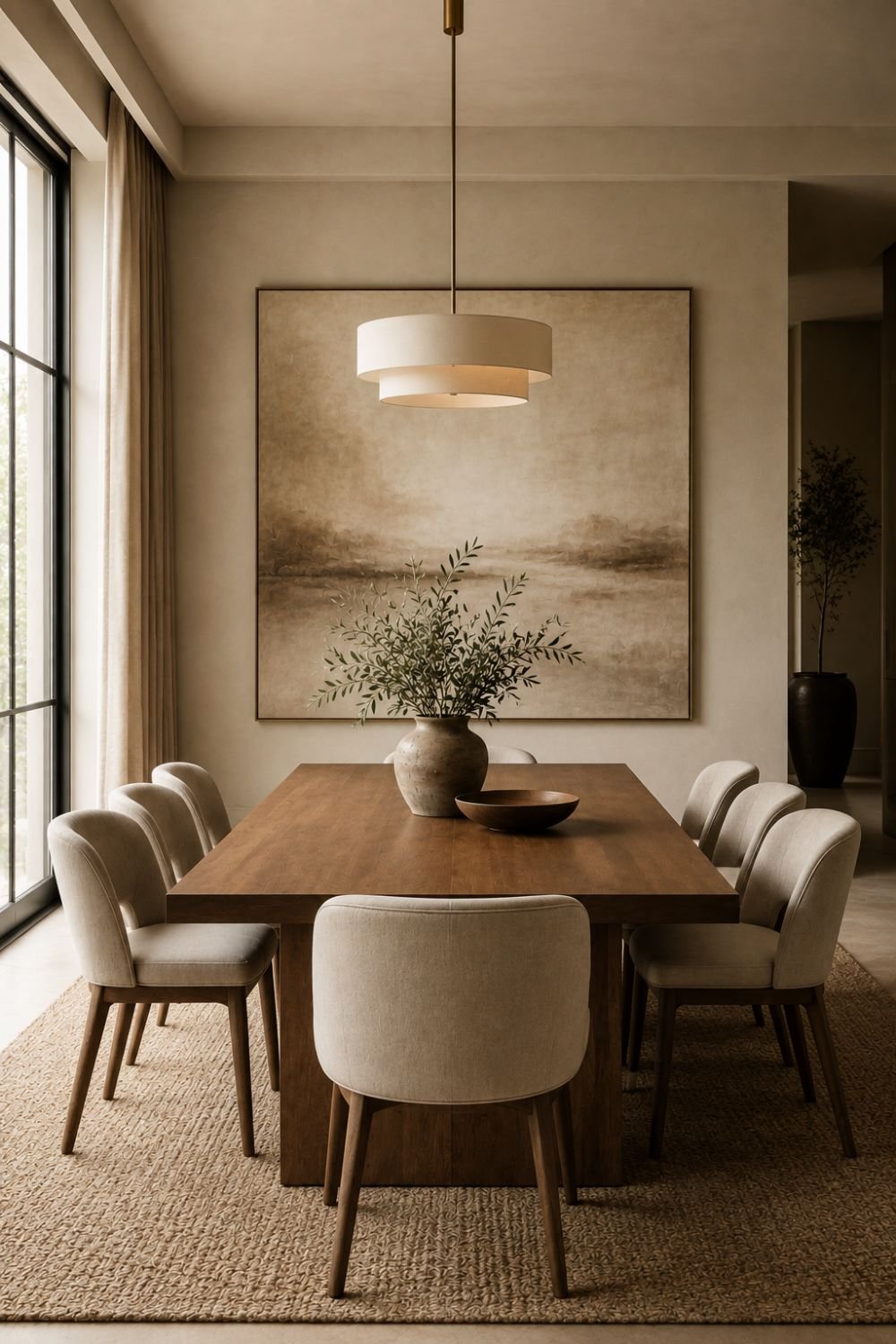 clean lines dining room decor idea