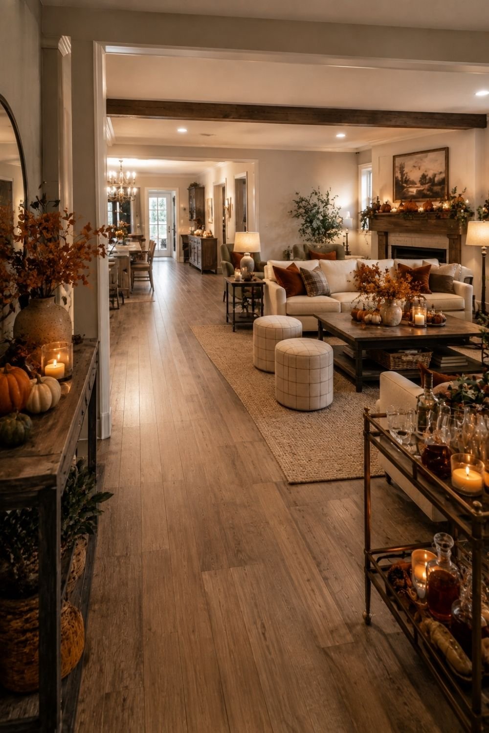 clear pathways thanksgiving living room decor idea