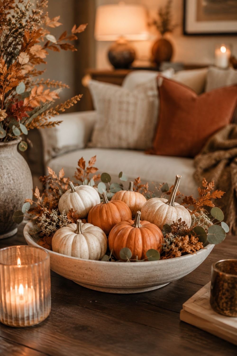 coffee table thanksgiving decorating idea