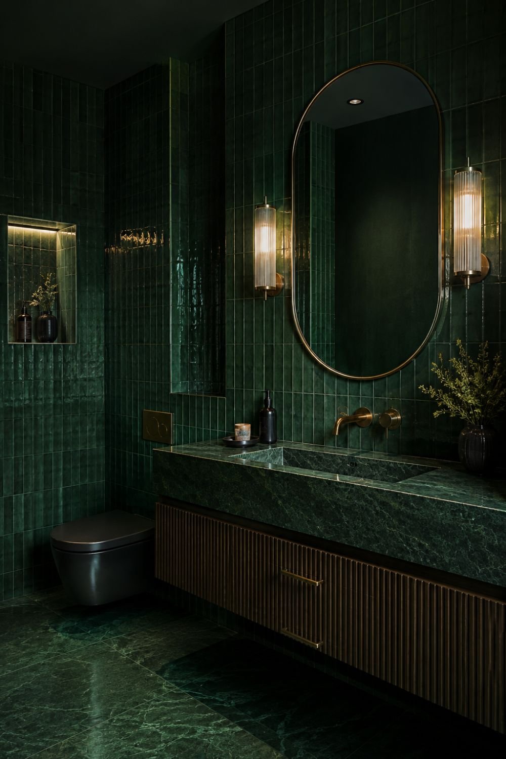 color drenching statement tile idea