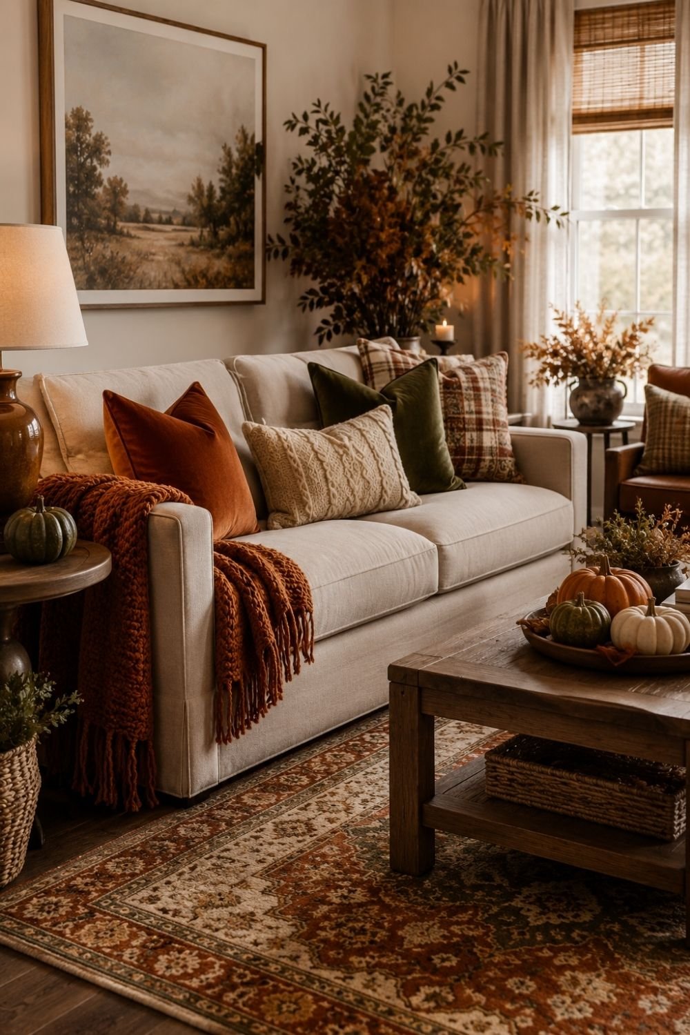 color palette thanksgiving living room decor idea