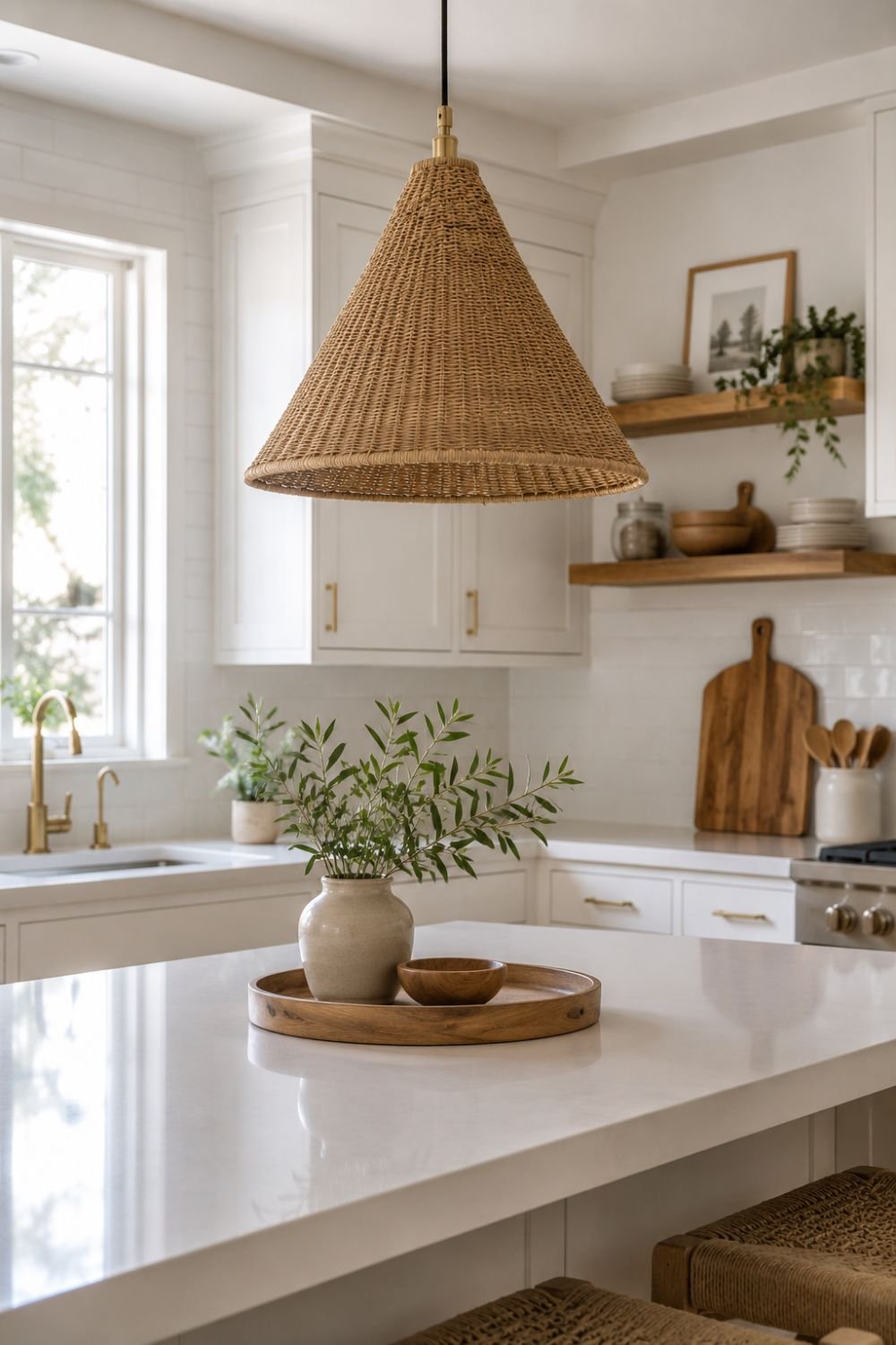 cone shaped woven pendant idea