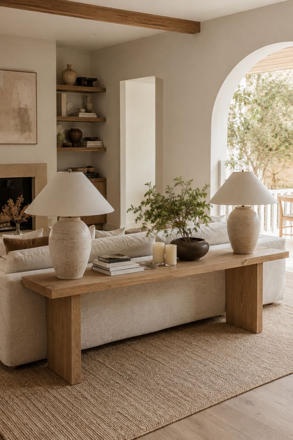 console table living room layout idea