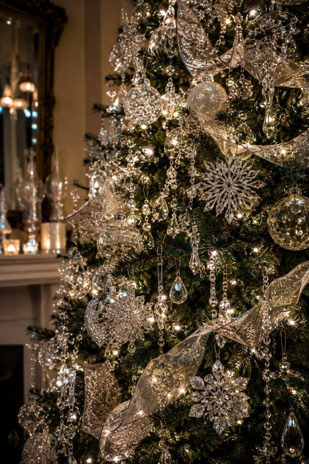crystal accents glam christmas decorating idea