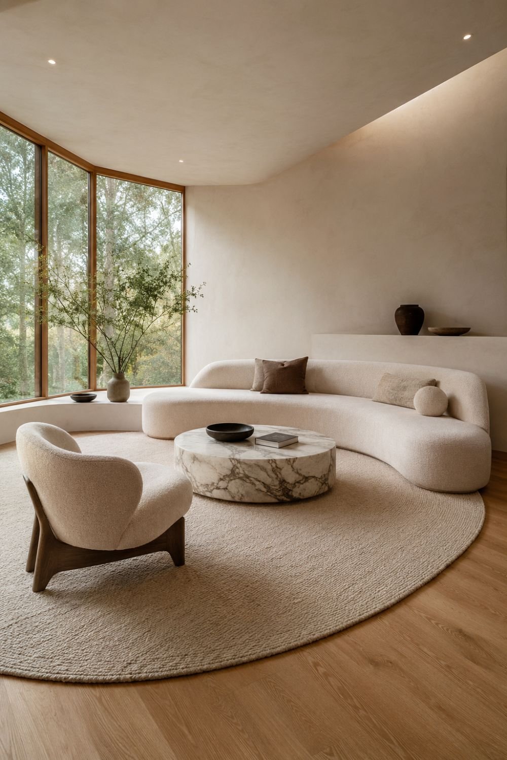  curved furniture living room layout idea