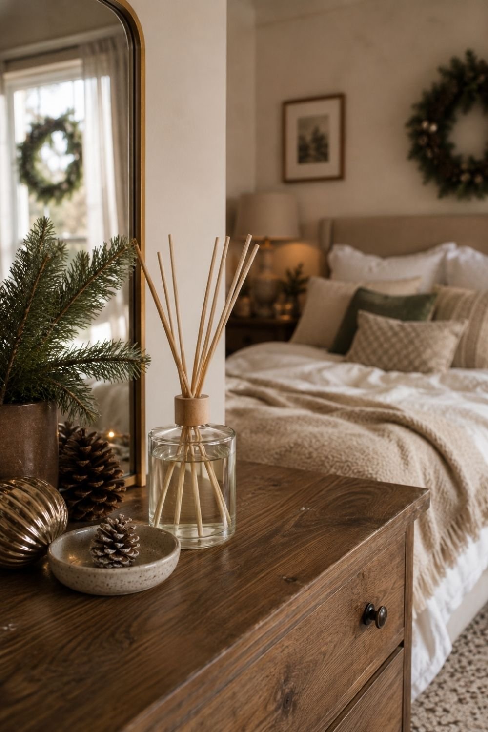 diffuser christmas bedroom decor idea