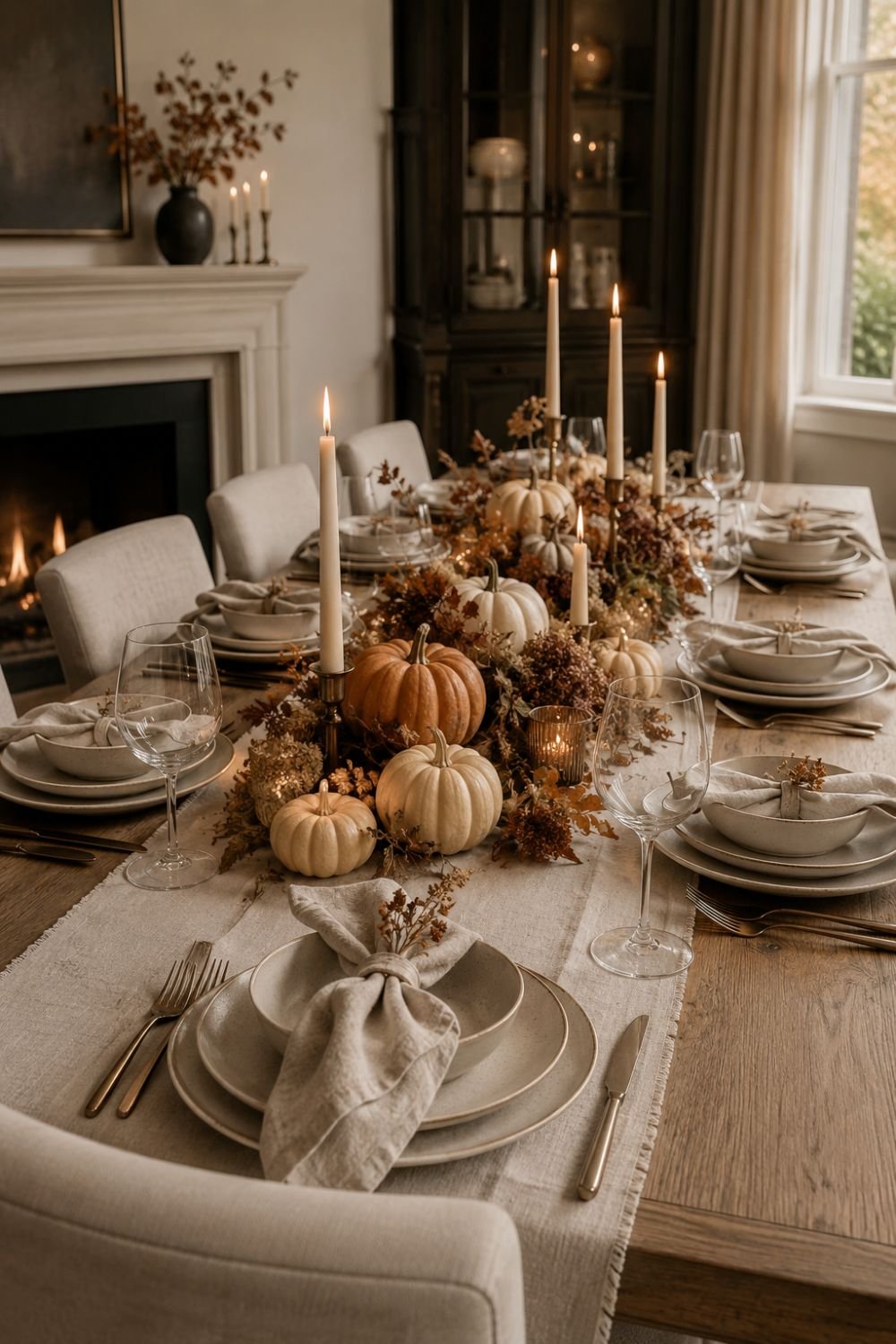 dining table thanksgiving decorating idea