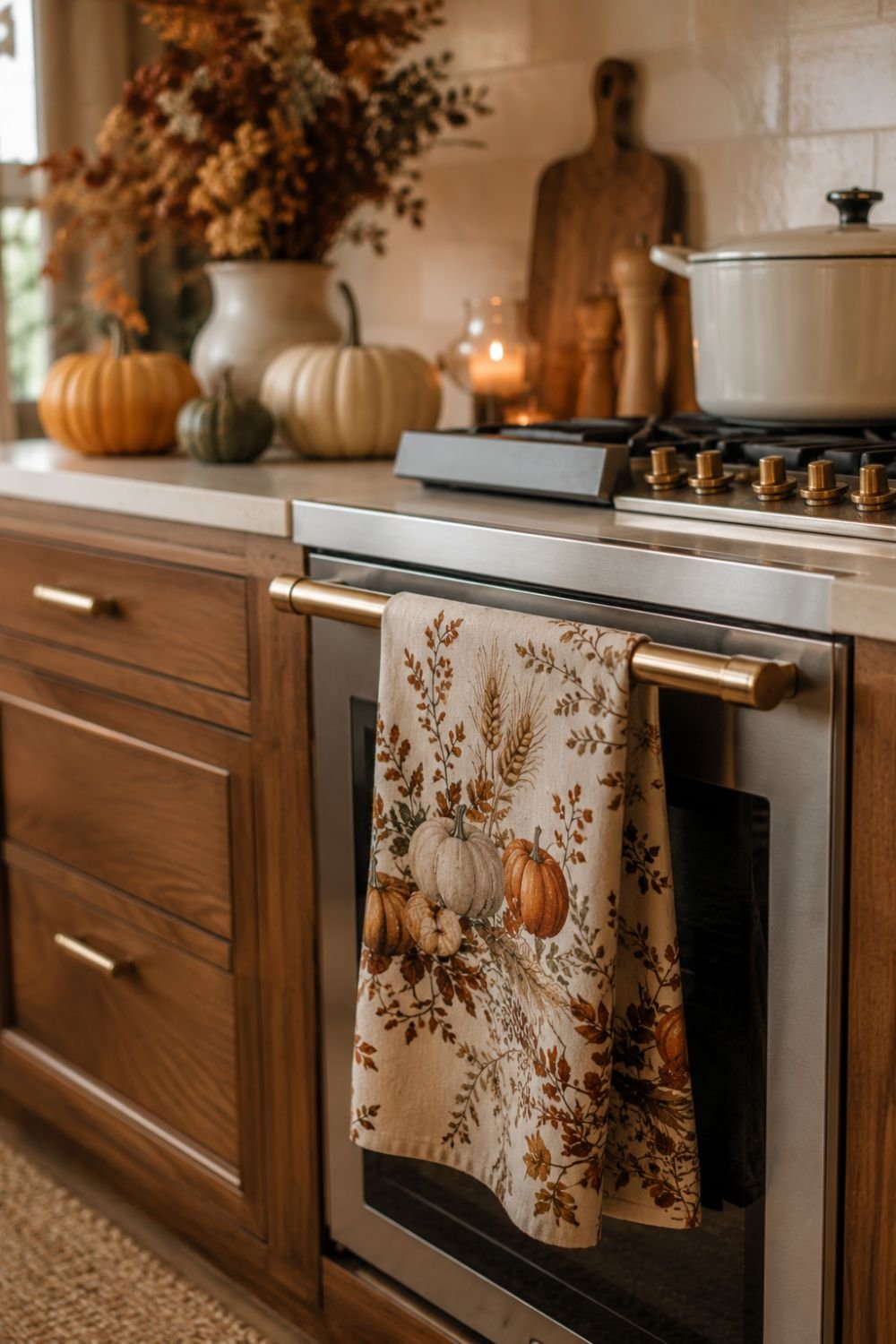 dish towel thanksgiving decorating idea