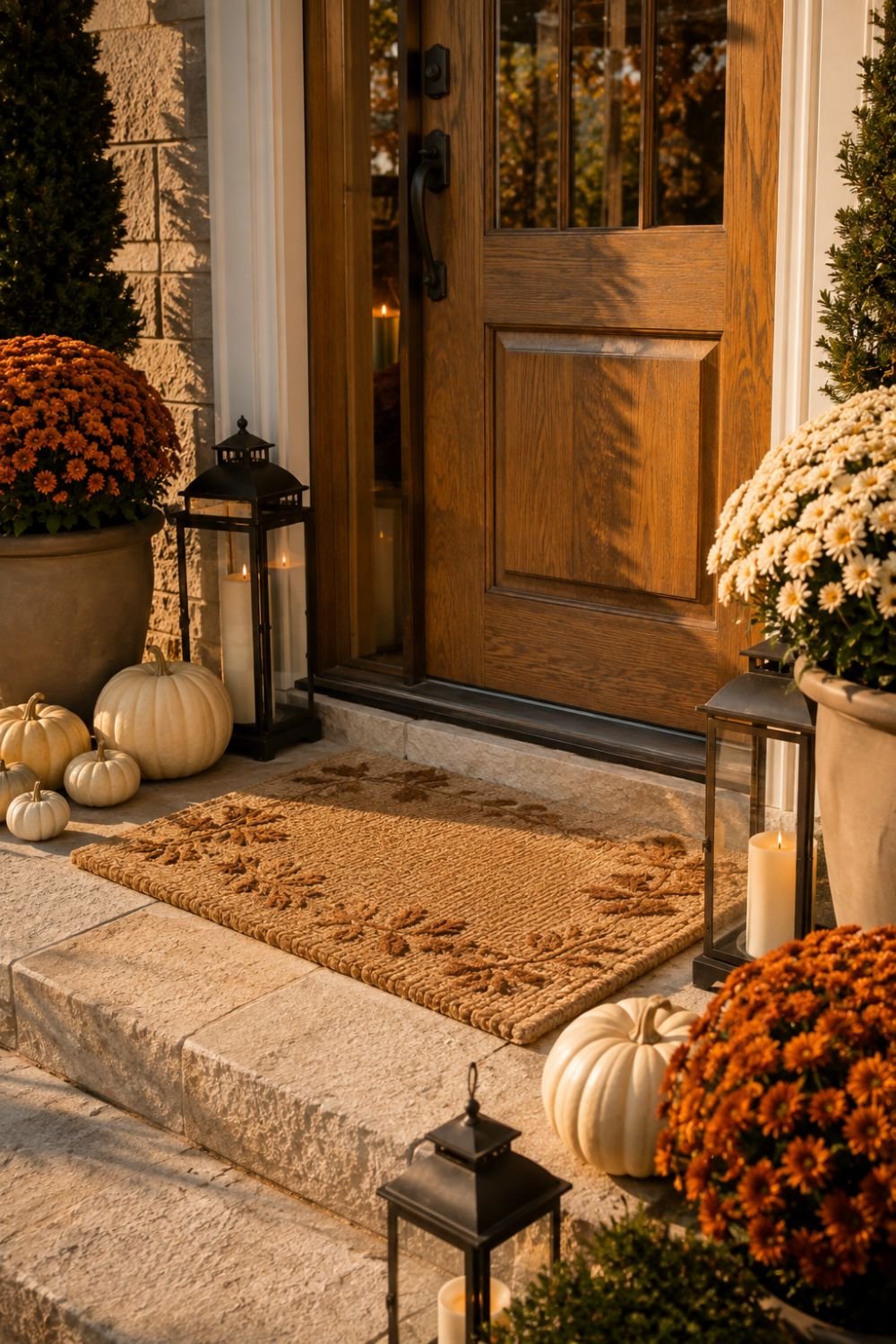 doormat fall porch decor idea