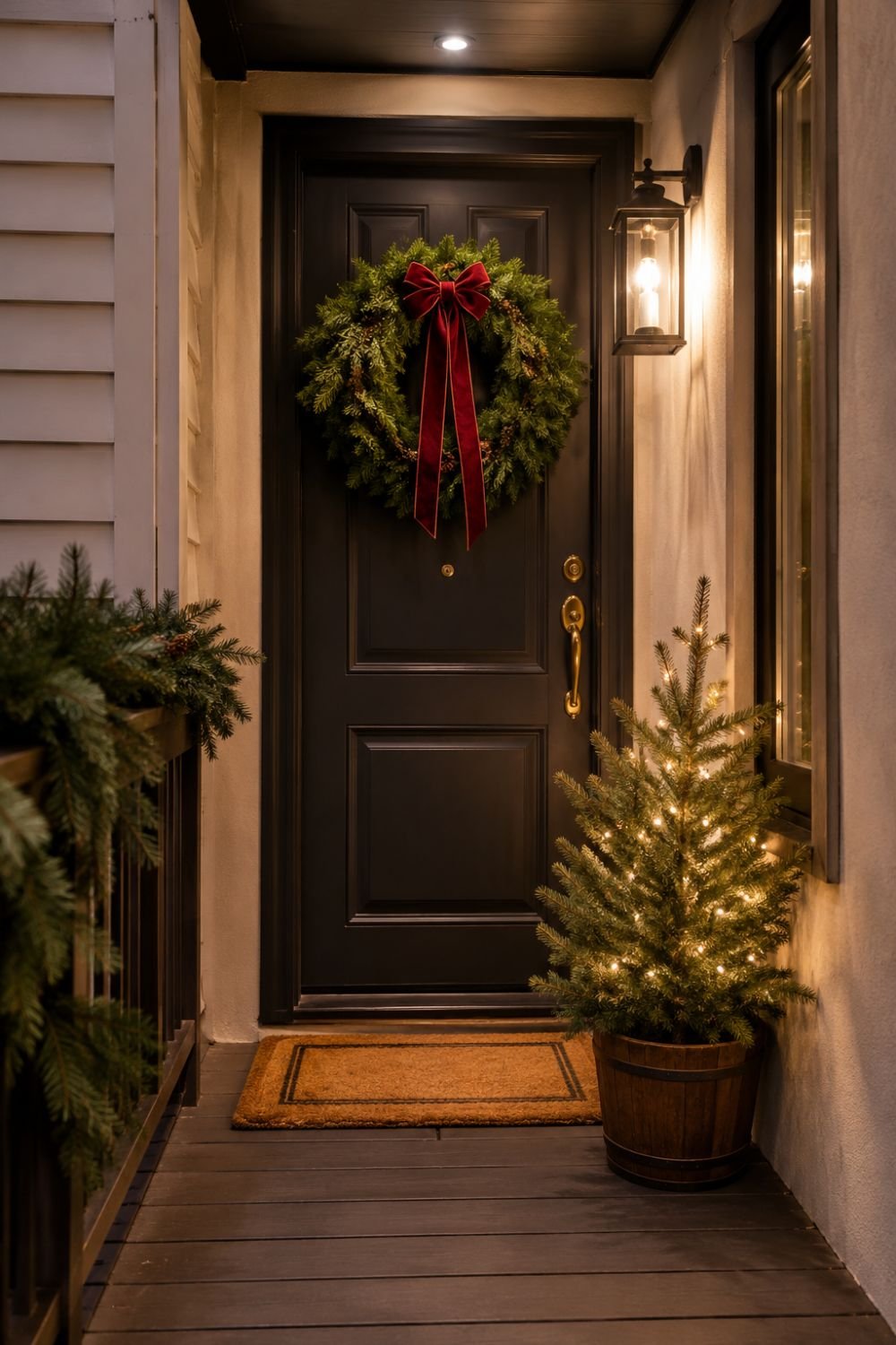 doormat small apartment christmas decor idea