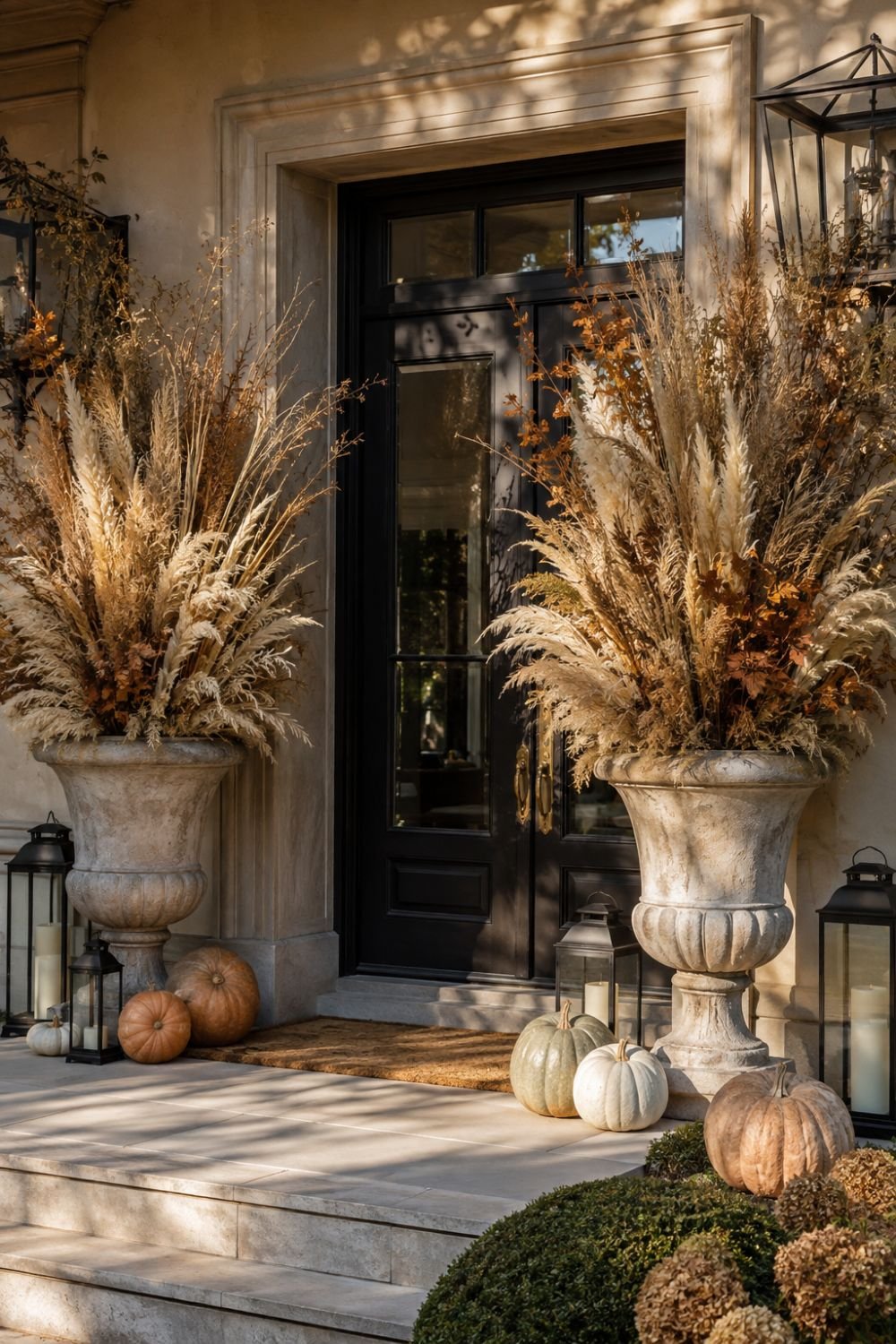 dried grasses fall porch decor idea