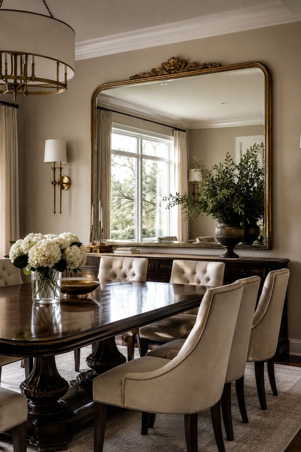 mirror dining room decor idea