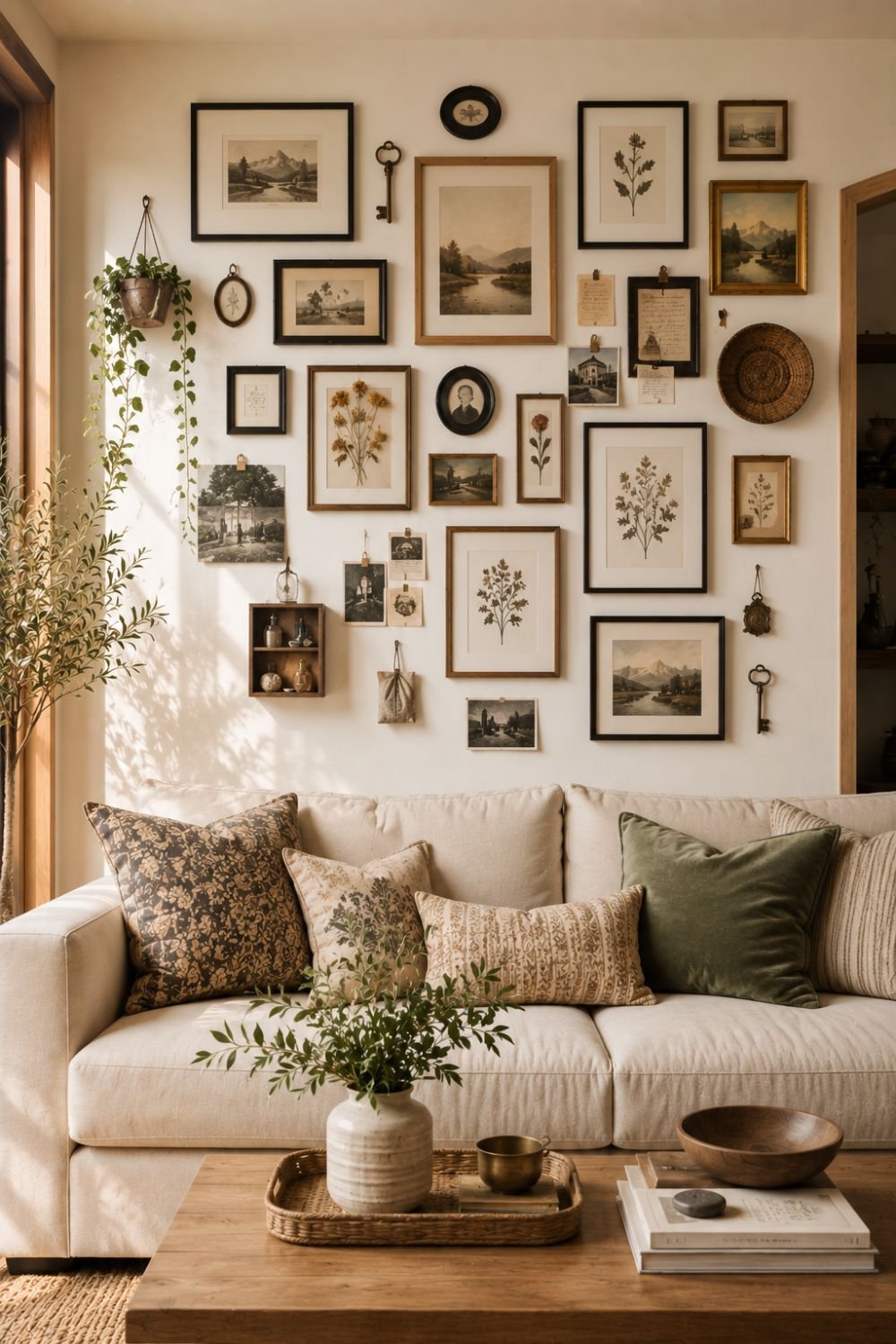 ersonal mementos gallery wall idea