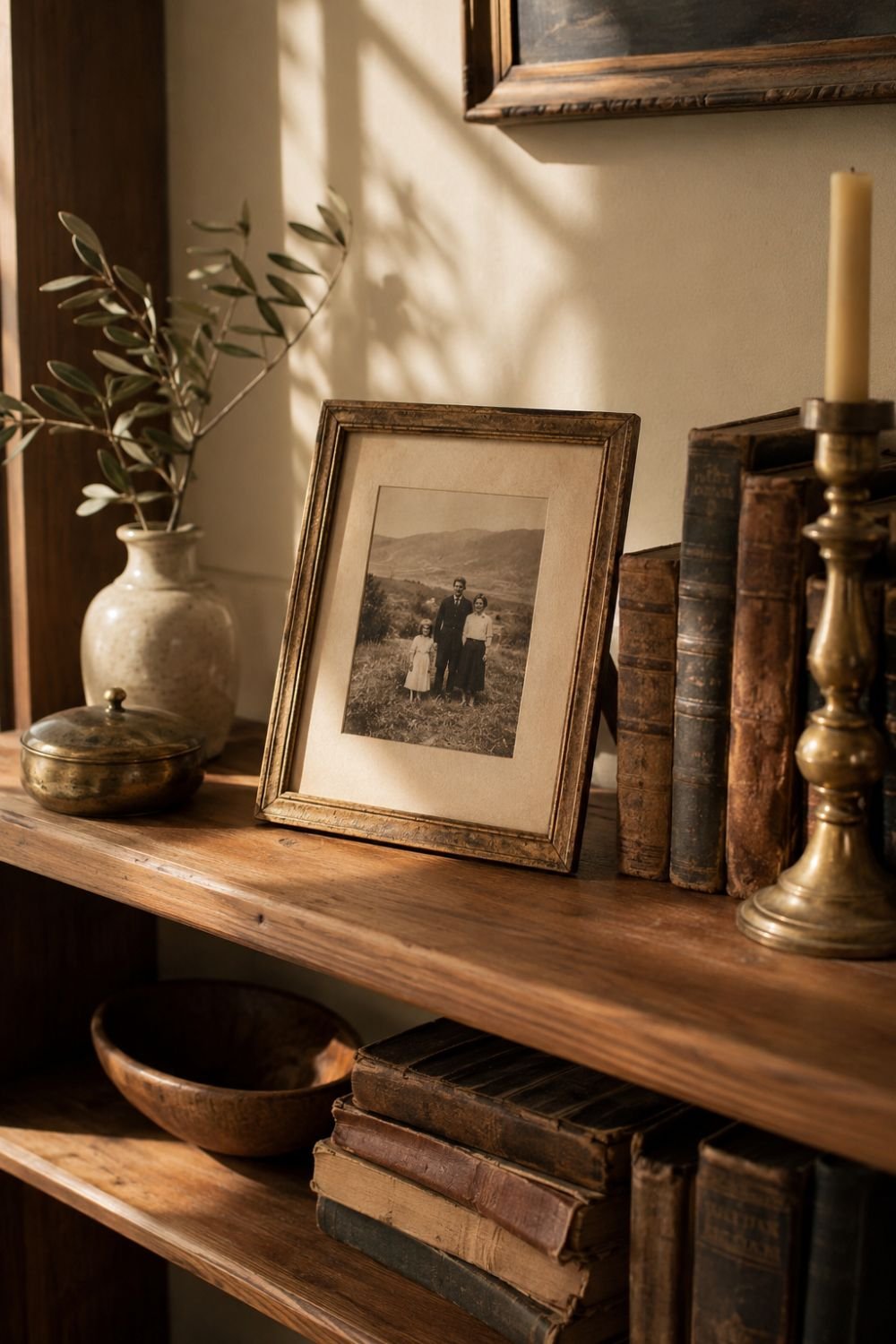 family photo patina decor idea