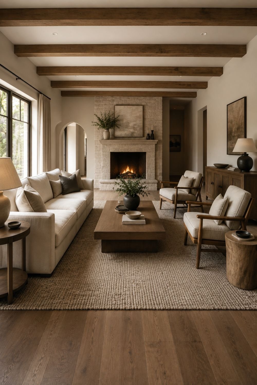 focal point rectangular room furniture layout idea