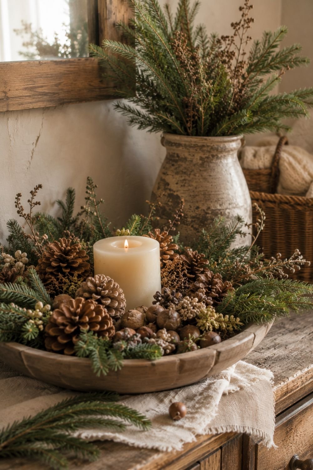 foraged elements farmhouse christmas decor idea