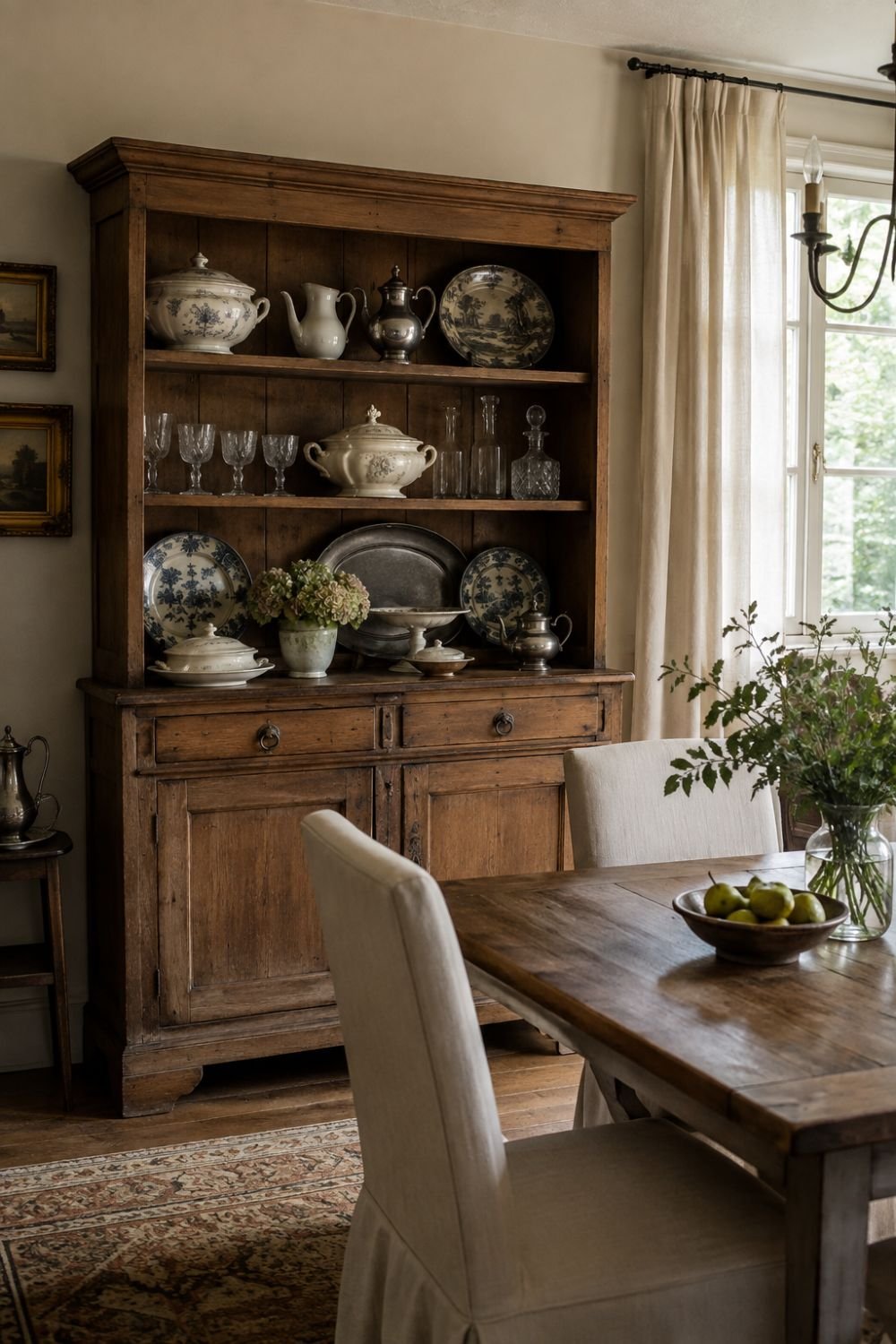  freestanding hutch patina decor idea