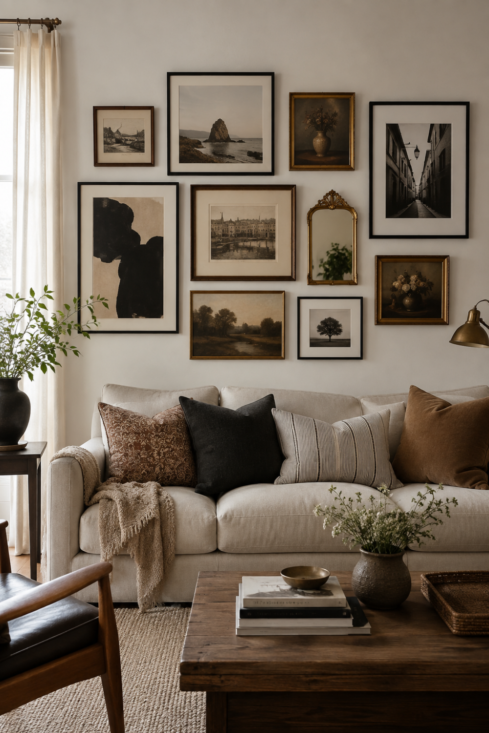 gallery wall living room wall decor idea