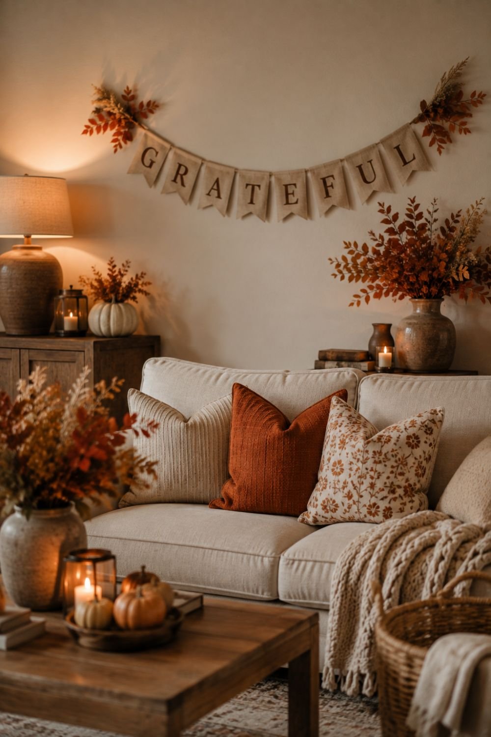 gratitude banner thanksgiving decorating idea