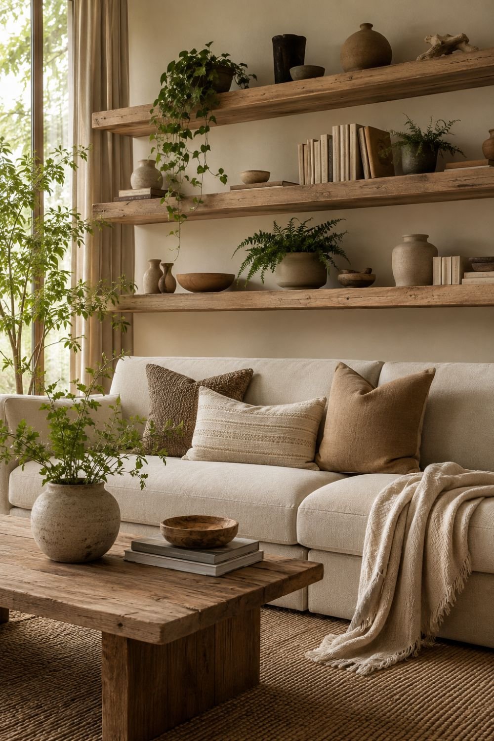  greenery layered comfort decor idea