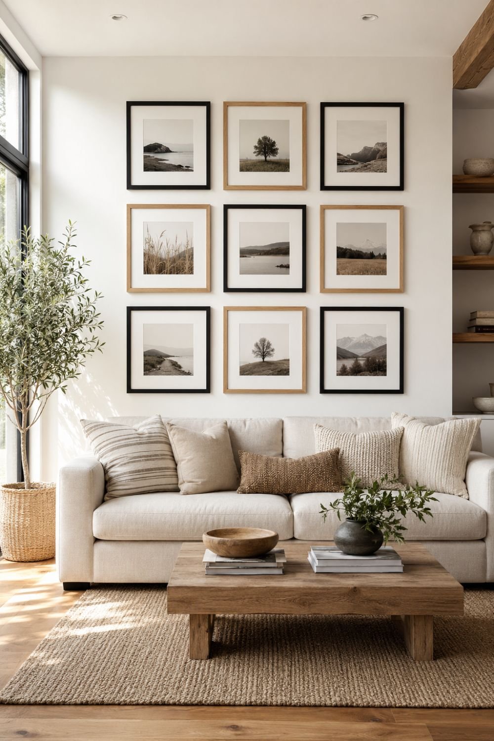 grid layout gallery wall idea