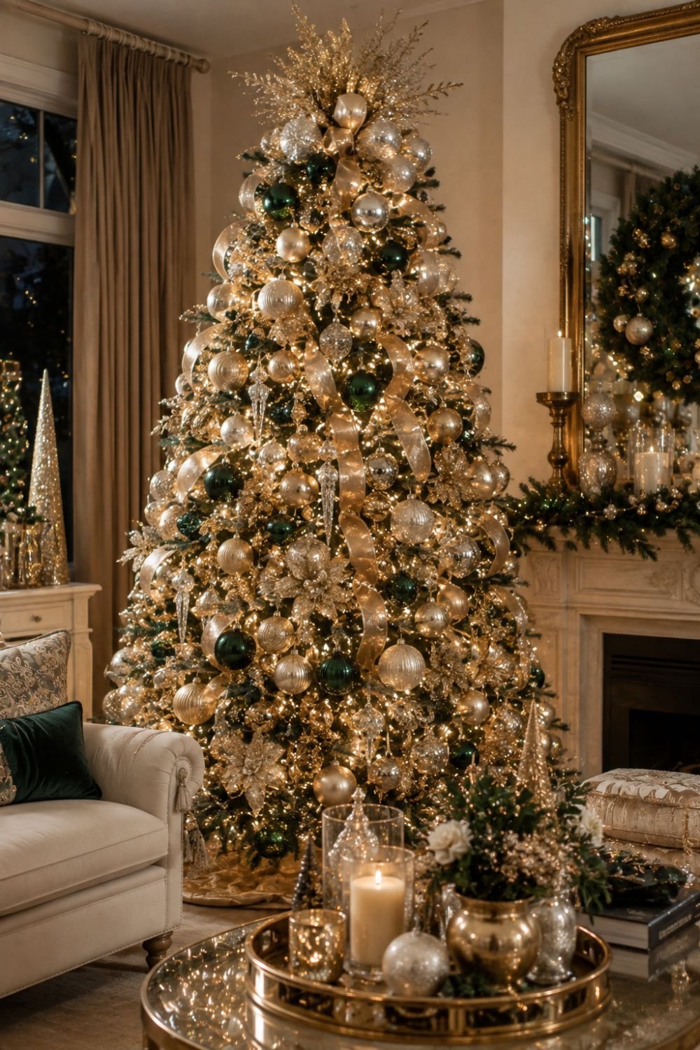 jewel tone accent glam christmas decorating idea