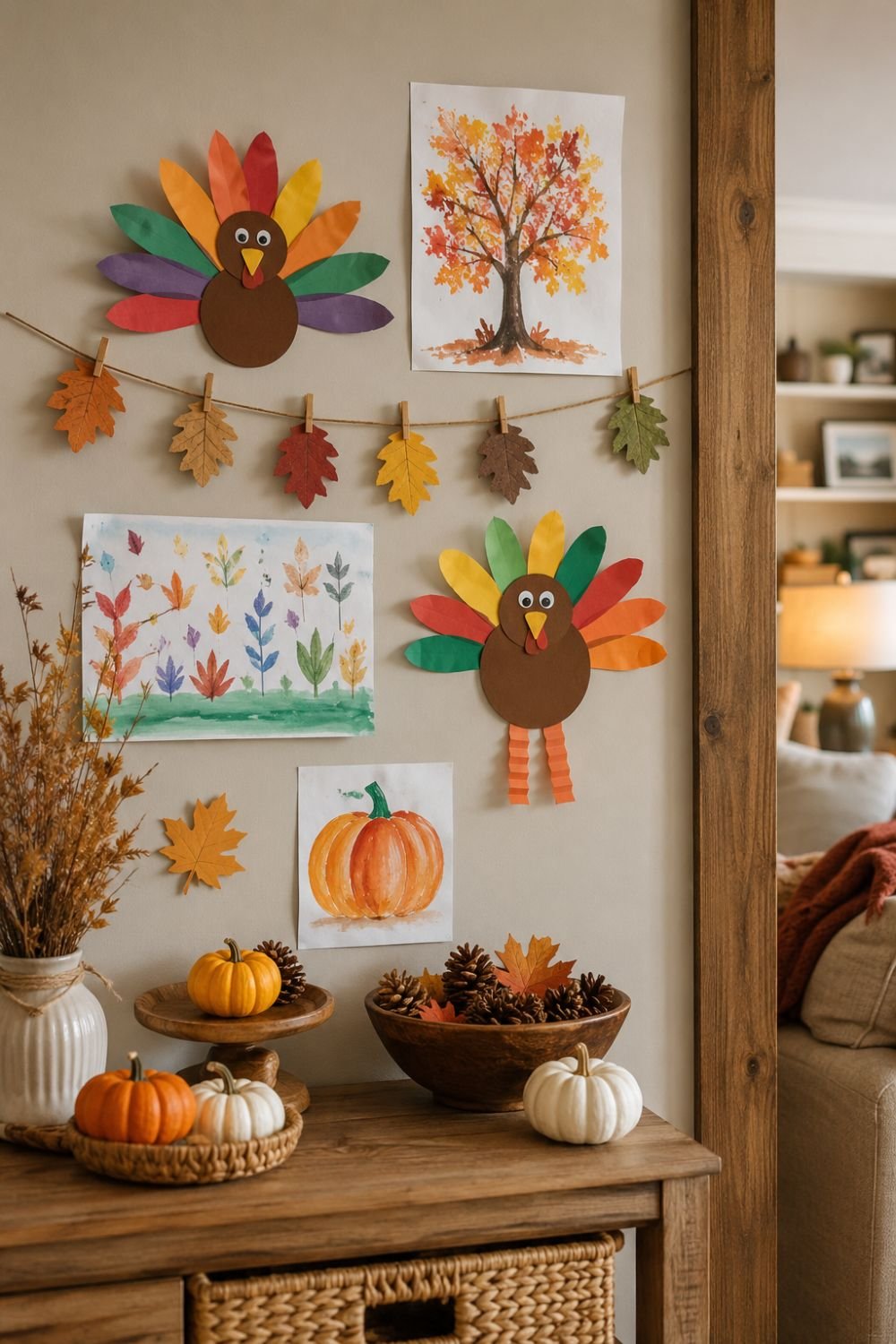 kids craft thanksgiving decorating idea